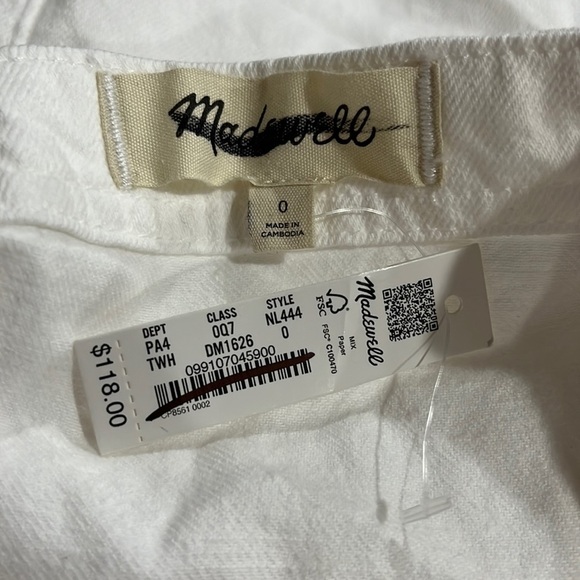 Madewell Denim Square-Neck Sleeveless Mini Dress in Tile White NL444 0 - Picture 4 of 4